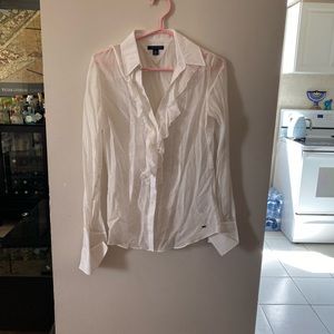 Tommy Hilfiger sheer ruffled shirt size 6